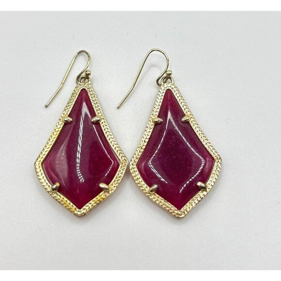 Kendra Scott Burgundy Earrings in Gold - Picture 1 of 9